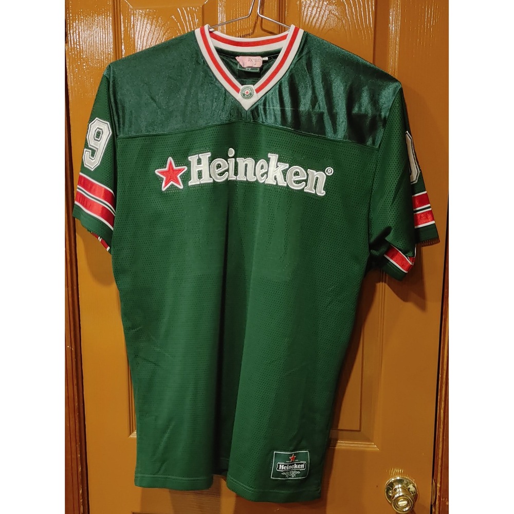 Vintage Heineken Beer Jersey Mens XXL Green Excellent Embroidered 09 Mesh Shirt